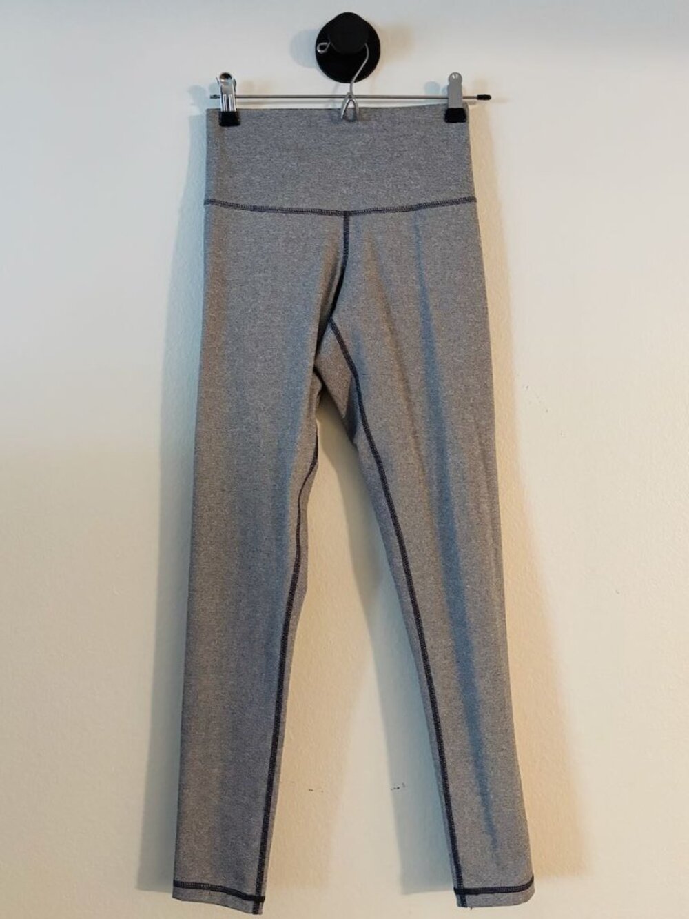 DYI High Waist Striped Heather Gray Workout Leggings SM, Micro Stripe Athleisure